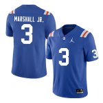 Men's Florida Gators #3 Jason Marshall Jr. NCAA Nike Blue Throwback Authentic Stitched College Football Jersey DYK1162VC